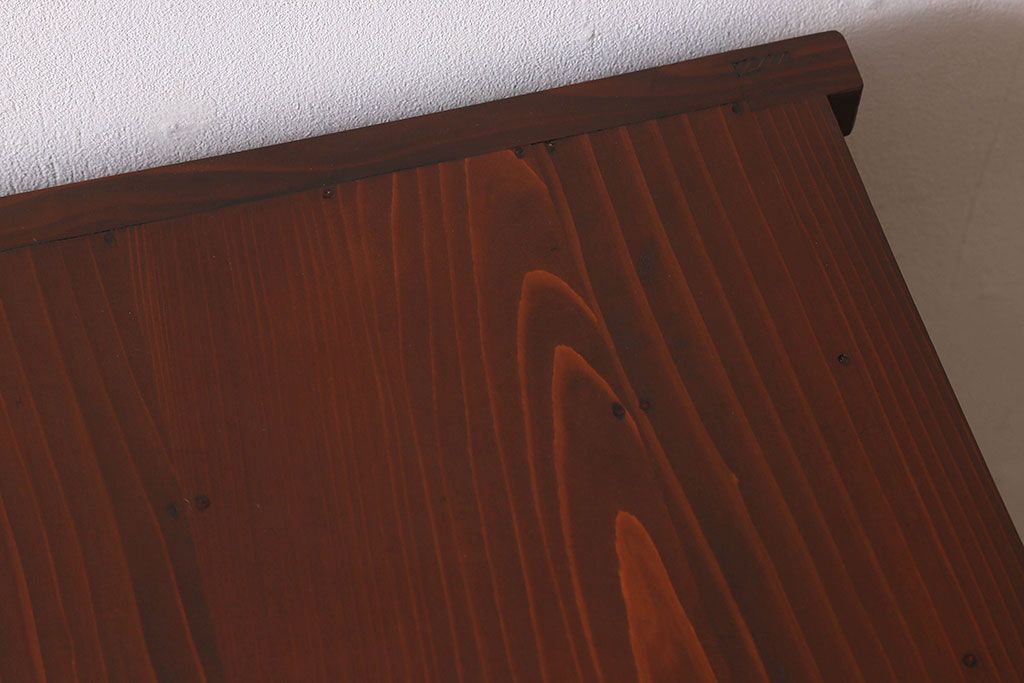 アンティーク家具　和製アンティーク　前面ケヤキ材　モールガラス入りの収納棚(食器棚、本箱、ブックケース)