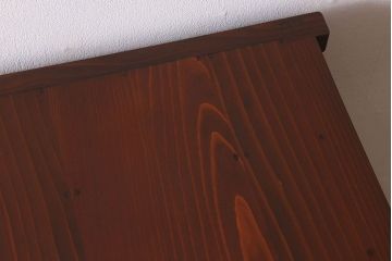 アンティーク家具　和製アンティーク　前面ケヤキ材　モールガラス入りの収納棚(食器棚、本箱、ブックケース)