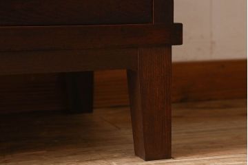 アンティーク家具　和製アンティーク　前面ケヤキ材　モールガラス入りの収納棚(食器棚、本箱、ブックケース)