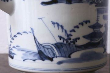 江戸中期　古伊万里　蛸唐草染付銚子(急須、水注)