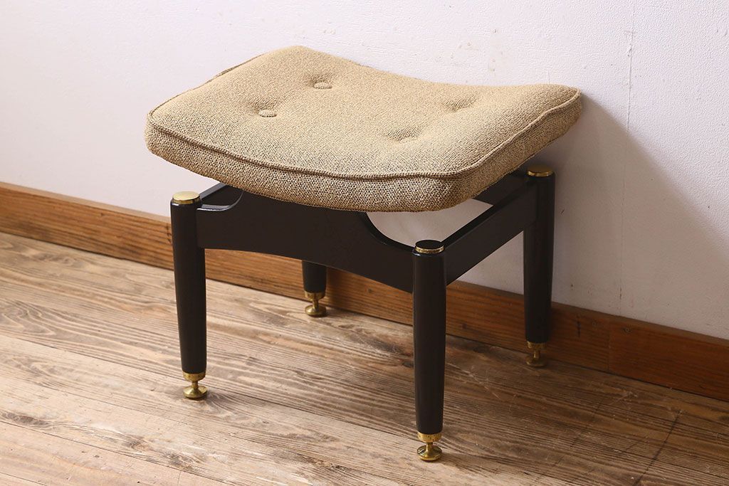 北欧家具 G-PLAN(ジープラン) Tola&Black(トラー&ブラック) 上品なビンテージスツール(オットマン、椅子、クッションチェア)