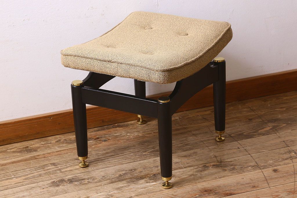 北欧家具 G-PLAN(ジープラン) Tola&Black(トラー&ブラック) 上品なビンテージスツール(オットマン、椅子、クッションチェア)