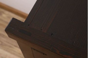 アンティーク家具　明治期!重厚感漂うヒノキ材製の関西帳場箪笥(収納棚・キャビネット)
