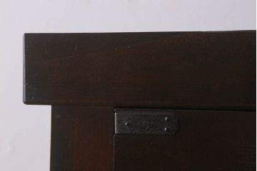 アンティーク家具　明治期!重厚感漂うヒノキ材製の関西帳場箪笥(収納棚・キャビネット)