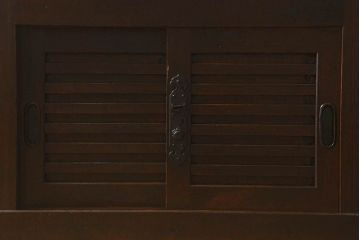アンティーク家具　明治期!重厚感漂うヒノキ材製の関西帳場箪笥(収納棚・キャビネット)