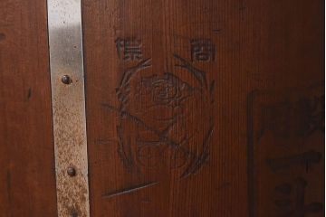 アンティーク雑貨　和モダンな空間に良く合う斗棒付きの一斗枡(一斗マス、鉢カバー)