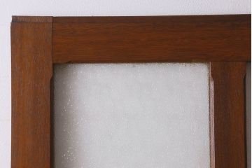 シンプルな魅力　ラワン材製　昭和レトロのガラス引き戸