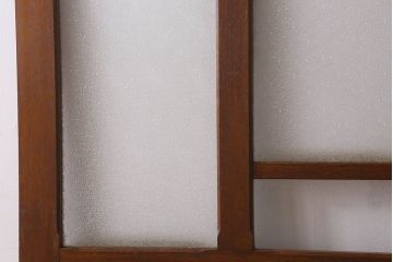シンプルな魅力　ラワン材製　昭和レトロのガラス引き戸