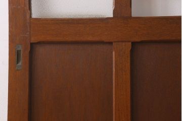 シンプルな魅力　ラワン材製　昭和レトロのガラス引き戸