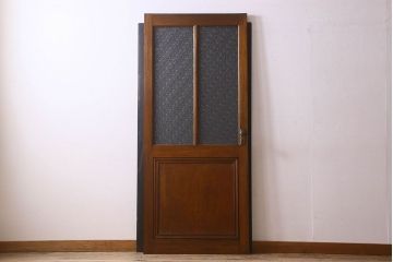 昭和レトロ　ダイヤガラス入り　上品な面持ちの背の高いドア(扉)