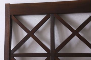 明治大正期　ケヤキ材　お洒落なデザインが素敵なガラス戸(格子戸、引き戸、蔵戸)