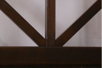 明治大正期　ケヤキ材　お洒落なデザインが素敵なガラス戸(格子戸、引き戸、蔵戸)