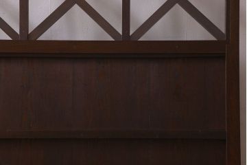 明治大正期　ケヤキ材　お洒落なデザインが素敵なガラス戸(格子戸、引き戸、蔵戸)