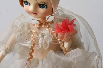 アンティーク雑貨　昭和レトロ　台座付き!ポーズ人形(文化人形、フランス人形)