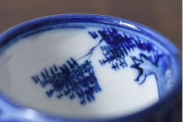 古民具・骨董　染付　雲龍文　湯呑2個セット(1)