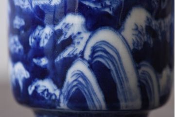 古民具・骨董　染付　雲龍文　湯呑2個セット(1)