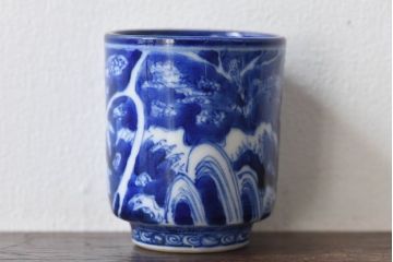 古民具・骨董　染付　雲龍文　湯呑2個セット(2)