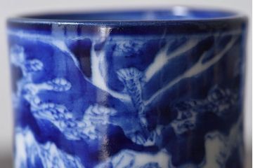 古民具・骨董　染付　雲龍文　湯呑2個セット(2)