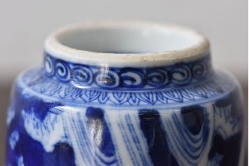 古民具・骨董　染付　雲龍文　湯呑2個セット(2)