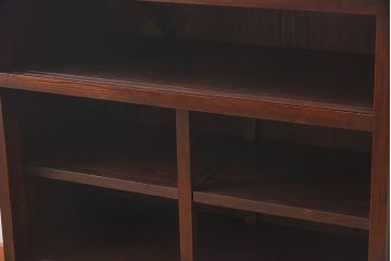 アンティーク家具　和製アンティーク　モールガラス入り!前面欅材使用　鉄脚付きの収納棚(戸棚・本箱・ブックケース)