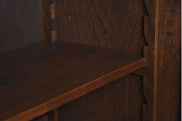 アンティーク家具　色ガラス入り!和製アンティーク　象嵌が施された大正ロマン香るブックケース(収納棚)