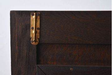 アンティーク家具　色ガラス入り!和製アンティーク　象嵌が施された大正ロマン香るブックケース(収納棚)