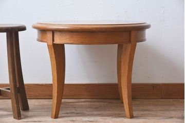 アンティーク雑貨　天童木工　中古　上品なデザインのラウンドテーブル(センターテーブル、コーヒーテーブル、サイドテ  ーブル、丸テーブル、花台)(5)