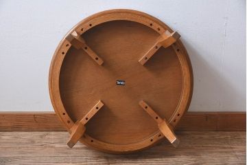 アンティーク雑貨　天童木工　中古　上品なデザインのラウンドテーブル(センターテーブル、コーヒーテーブル、サイドテ  ーブル、丸テーブル、花台)(5)