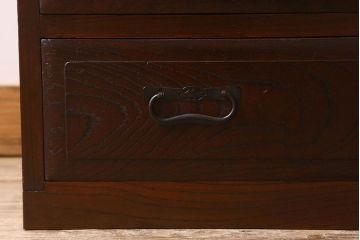 アンティーク家具　和製アンティーク　三方欅材　上質なキャビネット(茶箪笥・収納棚)