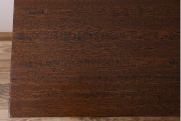 アンティーク雑貨　昭和レトロ　ラワン材　横長・薄型タイプの平机(コンソールテーブル、花台、飾り台)