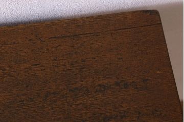 アンティーク雑貨　昭和レトロ　ラワン材　横長・薄型タイプの平机(コンソールテーブル、花台、飾り台)