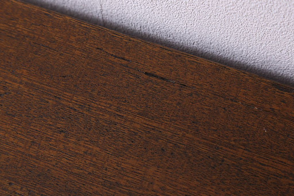 アンティーク雑貨　昭和レトロ　ラワン材　横長・薄型タイプの平机(コンソールテーブル、花台、飾り台)