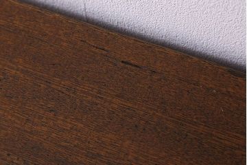 アンティーク雑貨　昭和レトロ　ラワン材　横長・薄型タイプの平机(コンソールテーブル、花台、飾り台)