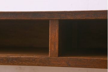 アンティーク雑貨　昭和レトロ　ラワン材　横長・薄型タイプの平机(コンソールテーブル、花台、飾り台)