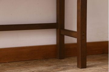 アンティーク雑貨　昭和レトロ　ラワン材　横長・薄型タイプの平机(コンソールテーブル、花台、飾り台)