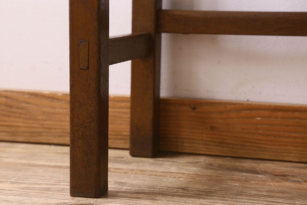 アンティーク雑貨　昭和レトロ　ラワン材　横長・薄型タイプの平机(コンソールテーブル、花台、飾り台)