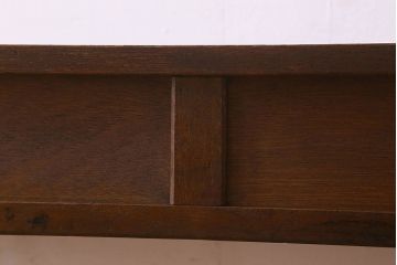 アンティーク雑貨　昭和レトロ　ラワン材　横長・薄型タイプの平机(コンソールテーブル、花台、飾り台)