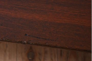 アンティーク家具　和製アンティーク　栓材一枚板　味わいのある木味の角ちゃぶ台(ローテーブル、座卓)