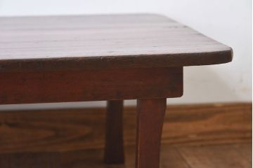 アンティーク家具　和製アンティーク　栓材一枚板　味わいのある木味の角ちゃぶ台(ローテーブル、座卓)