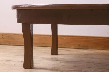 アンティーク家具　和製アンティーク　便利な折り畳み式の丸ちゃぶ台(座卓、ローテーブル、折り畳みテーブル)