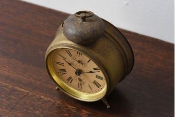 アンティーク雑貨　精工舎(SEIKOSHA)　明治〜大正期　へそ形目覚まし時計(置時計)