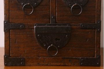 アンティーク雑貨　昭和レトロ　調湿性に優れた桐材のみで作られた硯箱(小引き出し)
