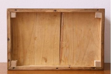 アンティーク雑貨　和製アンティーク　古い檜材や銅金具の質感が味のある小引き出し(小物入れ、小物収納)