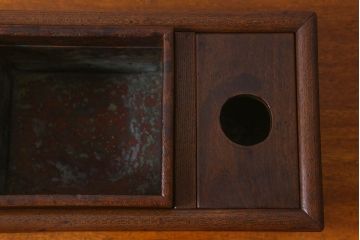 アンティーク雑貨　和製アンティーク　ケヤキ材のみで作られた上質な煙草盆(木製火鉢、植木鉢)
