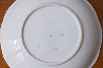 アンティーク雑貨　江戸期　富士山　三保の松原　氷裂文　アンティーク大皿(和食器)