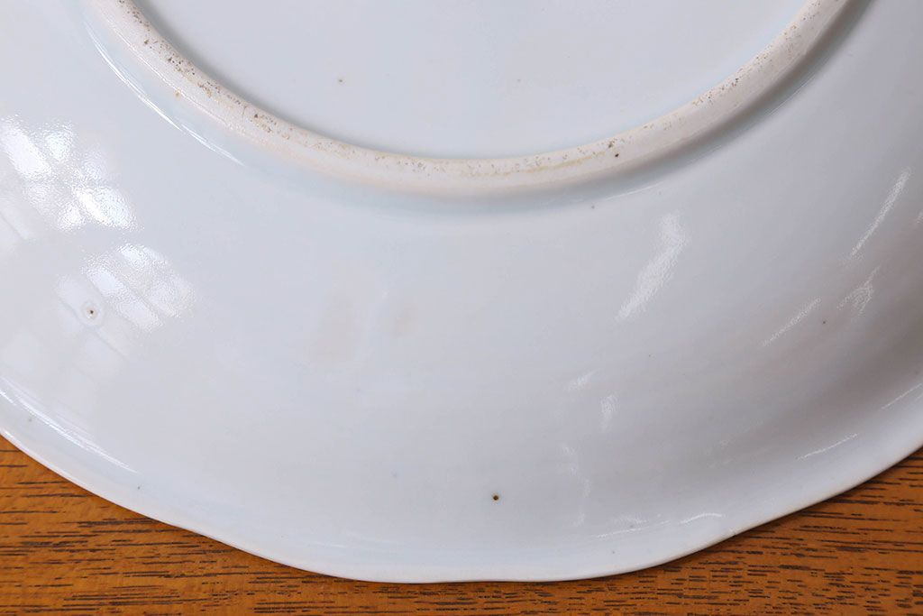 アンティーク雑貨　江戸期　富士山　三保の松原　氷裂文　アンティーク大皿(和食器)