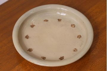 アンティーク雑貨　明治大正期　益子焼　アンティーク石皿(和食器)(1)