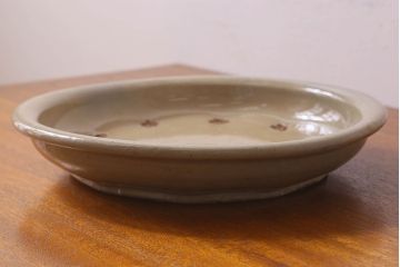 アンティーク雑貨　明治大正期　益子焼　アンティーク石皿(和食器)(1)