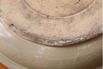 アンティーク雑貨　明治大正期　益子焼　アンティーク石皿(和食器)(1)