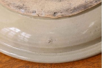 アンティーク雑貨　明治大正期　益子焼　アンティーク石皿(和食器)(1)